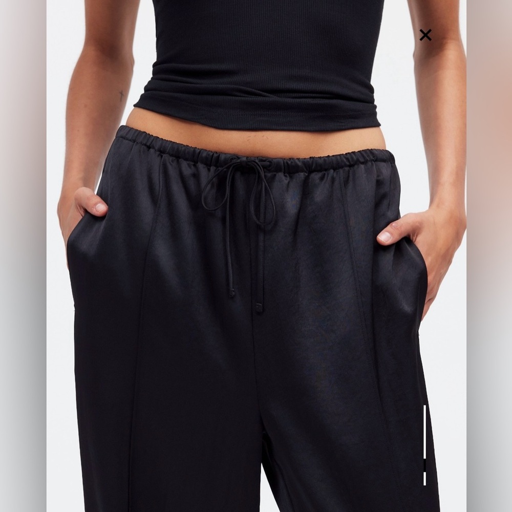 Madewell Pintuck Slim Satin Pants - Picture 2 of 8